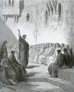 Saint Paul dans la synagogue de Thessalonique - Gustave Doré